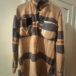 Just Be Cozy Plaid Fleece Shirt